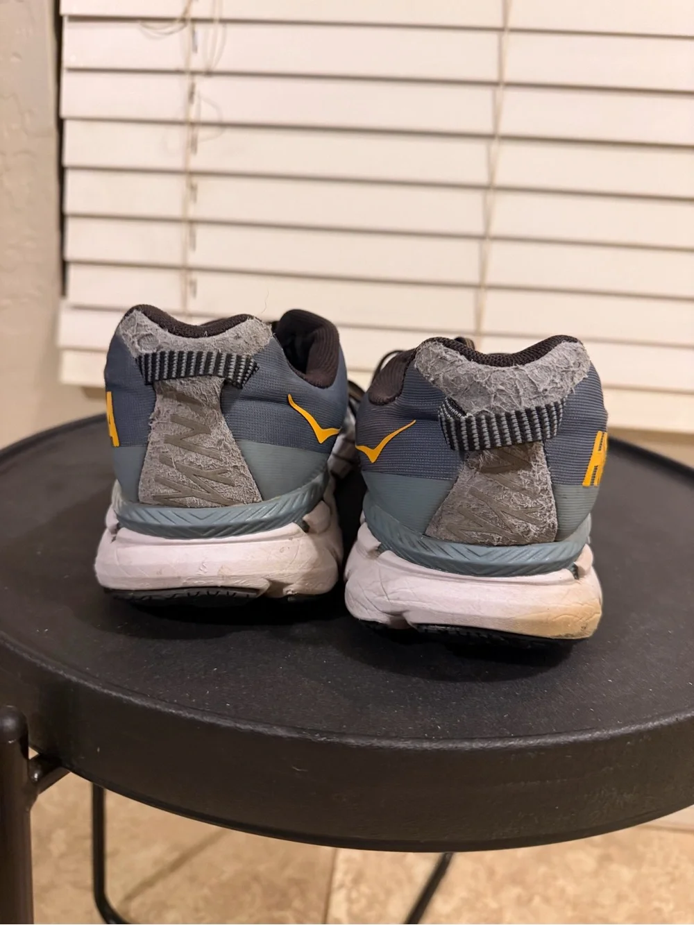 Hoka Men's Gray and Yellow Athletic Running Shoes - Picture 5 of 5